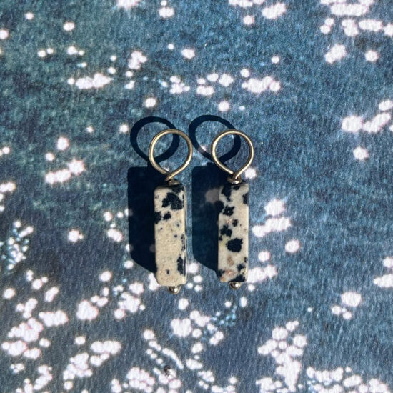 pair of charms gold (chunky): dalmatiner jaspis bar